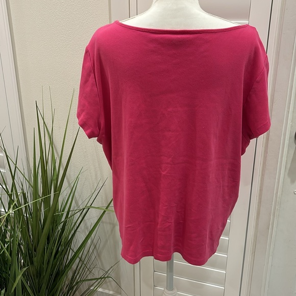 Rafaella scoop neck tee pink size 2X - Picture 4 of 6